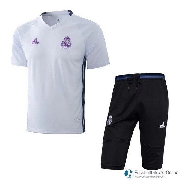 Real Madrid Training Shirts Set Komplett 2017-18 Weiß Fussballtrikots Günstig